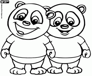 malvorlagen Zwei Pandas, zwei Freunde aus Panfu ausmalbilder