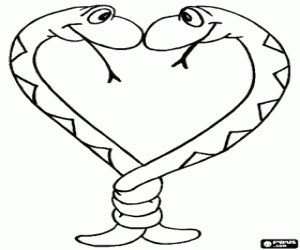 malvorlagen Zwei Schlangen bilden ein Herz ausmalbilder