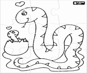 malvorlagen Zwei Schlangen, ein puzzle ausmalbilder
