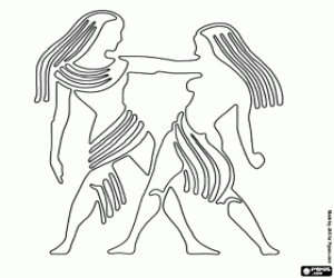 malvorlagen Zwillinge, ein Zeichen des Horoskops ausmalbilder