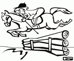 malvorlagen Ein Übung im springen auf Pferdesport ausmalbilder